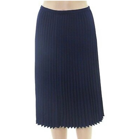 New Lauren Ralph Lauren Pleated Accordion French Navy Skirt Size 6✨ - Picture 2 of 15